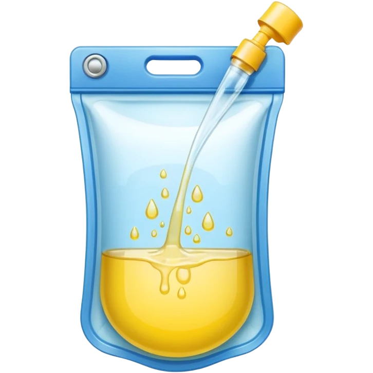drainage bag with light yello luquid emoji