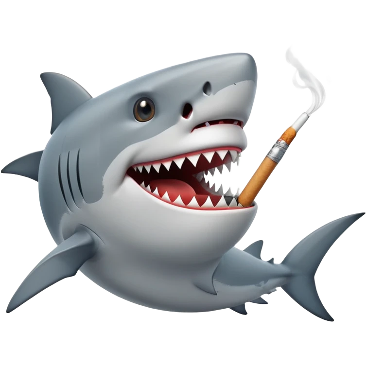 Shark smoking cigarettes  emoji