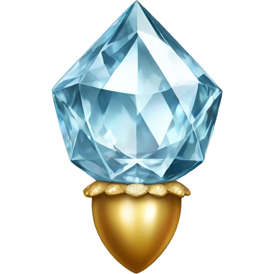 a Diamond Acorn, sparkling cut diamond, with stem of gold emoji