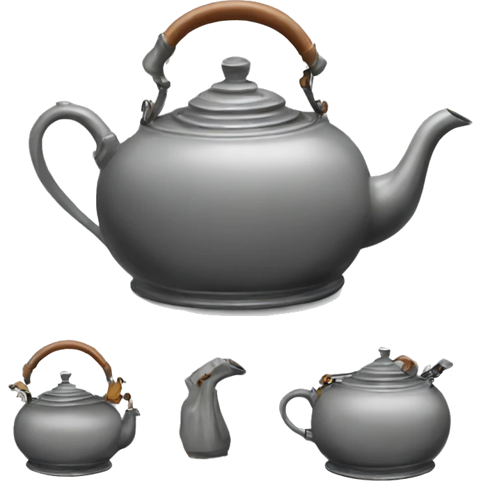 Gray vintage rococo kettle emoji