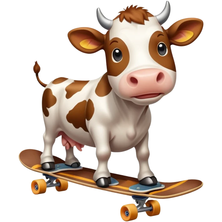 a cow on a skateboard emoji