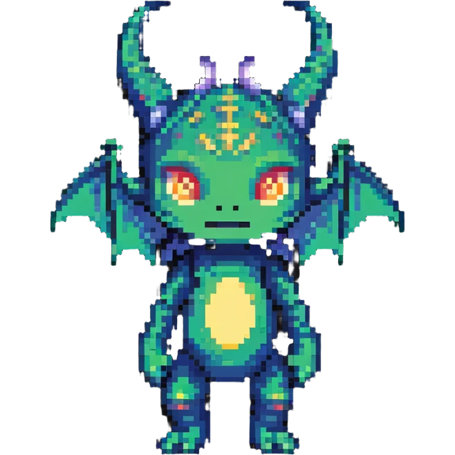 child with a mix of dragon 20%, alien 60%, and demon 20% traits emoji
