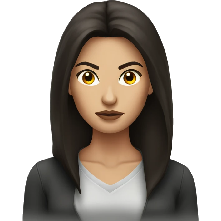 Beautiful woman brunette angry emoji