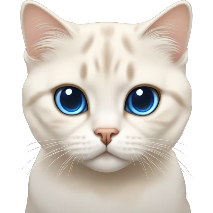 white flame-point scottish fold cat with blue eyes emoji