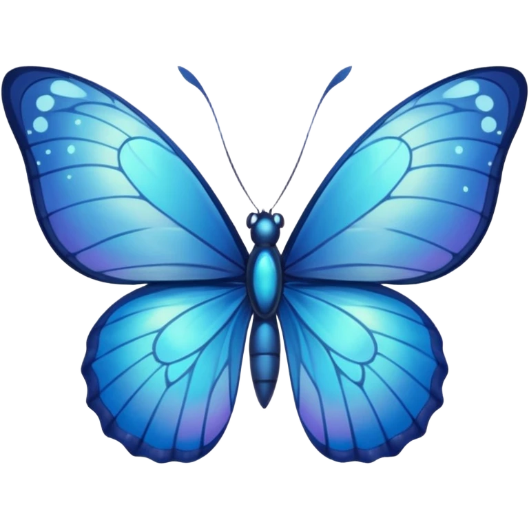 Moon butterfly blue emoji