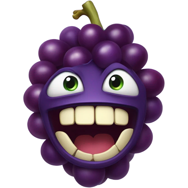 a screaming grape emoji