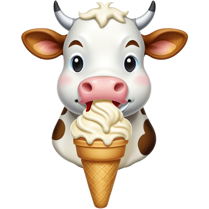 Cow eating ice cream emoji