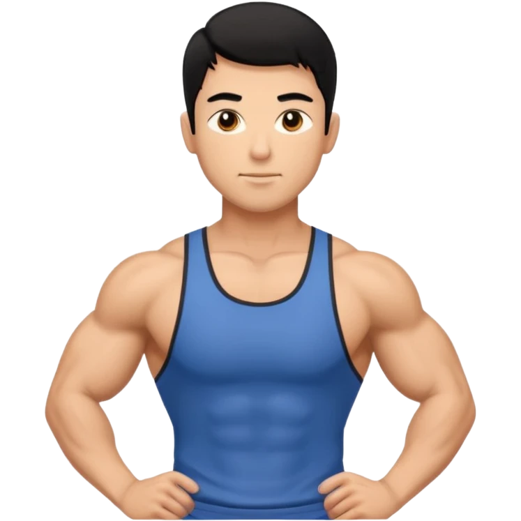 nein es soll ein fitness trainer sein der männlich ist mit schwarzen haaren stehend emoji