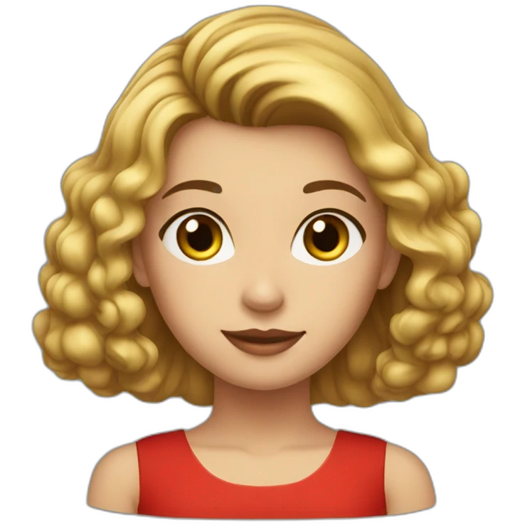 Fair-skin-elegant-girl-in-red-top-with-long-dark-hair emoji