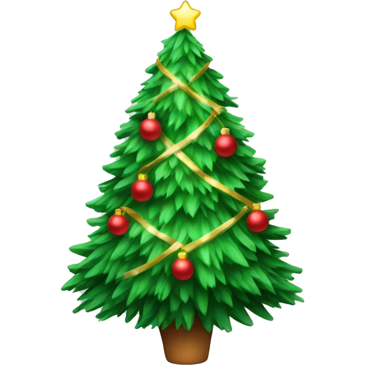 cozy christmas tree with tinsel emoji
