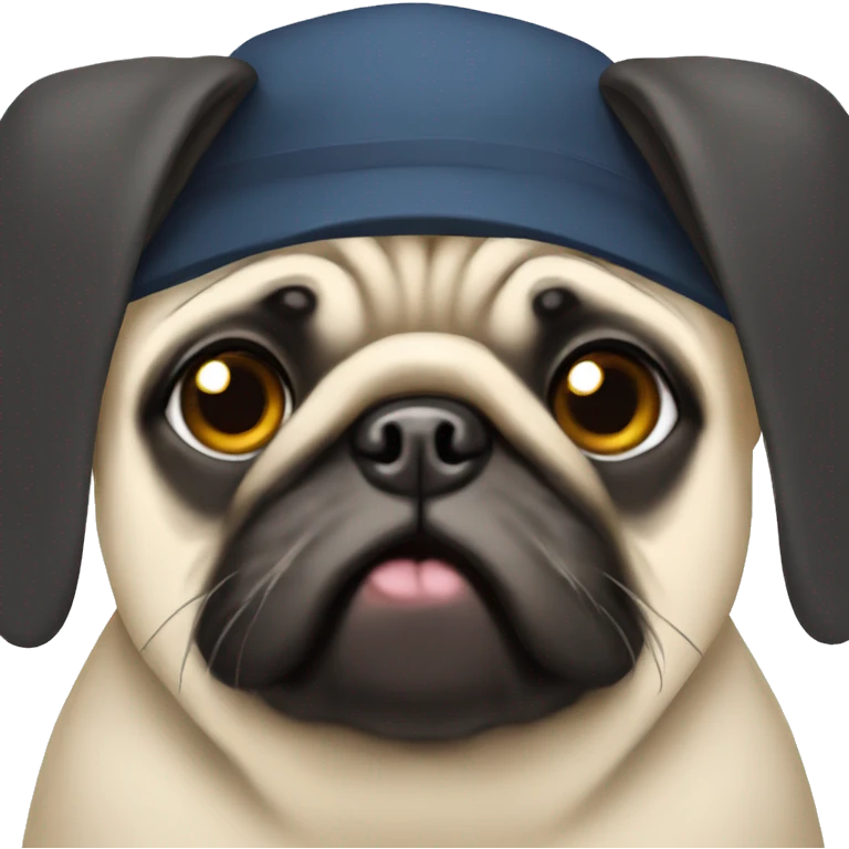 Pug with hat on  emoji
