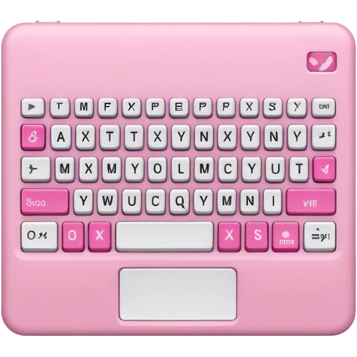 mix light pink dark pink and white girly keyboard emoji