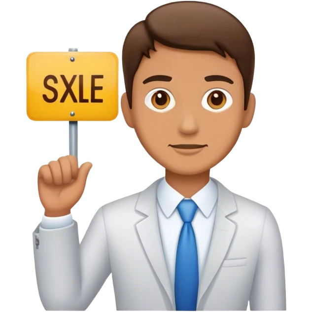 Salesman with sign emoji