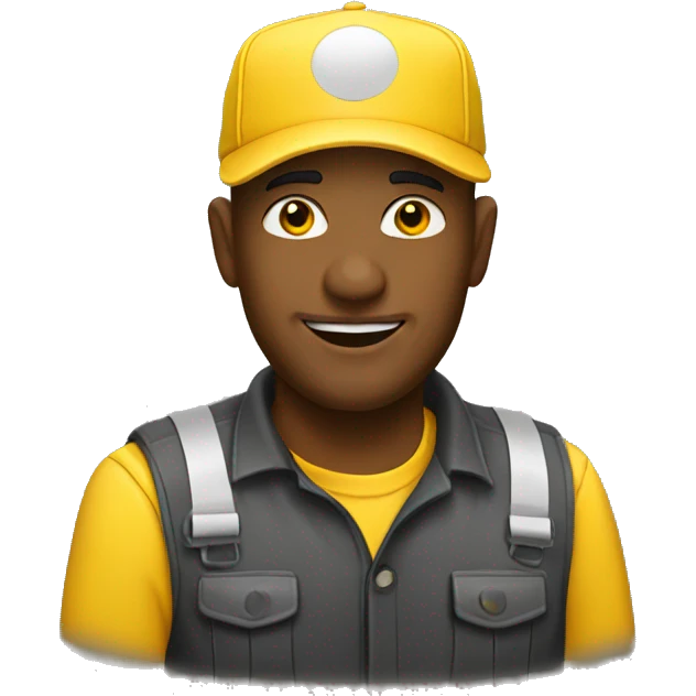 driver with yellow trucker hat emoji