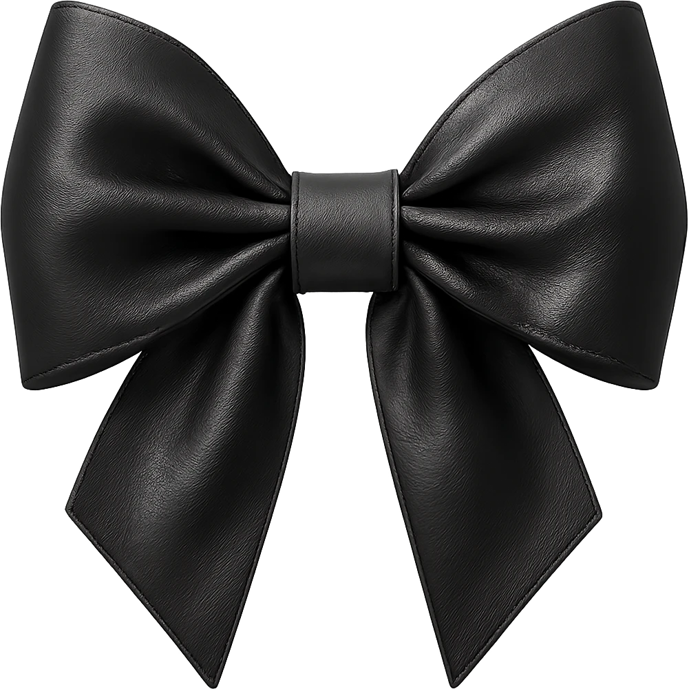 Make the gothic bow black in a photorealistic style, keeping the background transparent. emoji