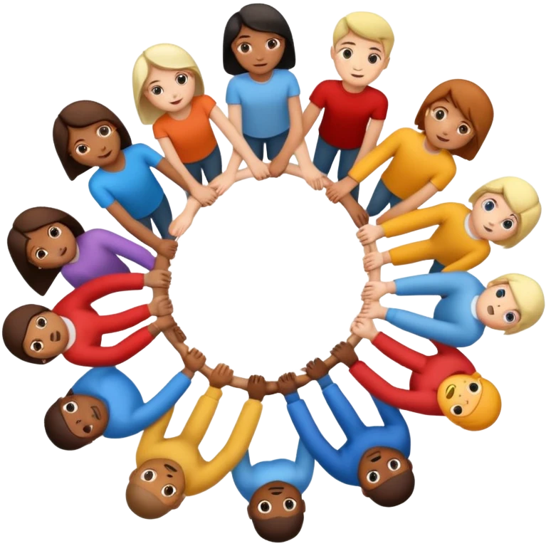 group holding handsin circle emoji