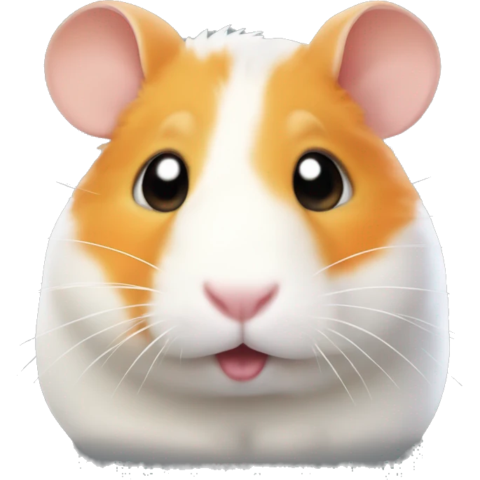 Fat White and orange hamster  emoji