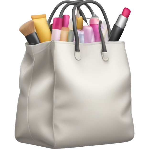 bag with cosmetics sticking out emoji