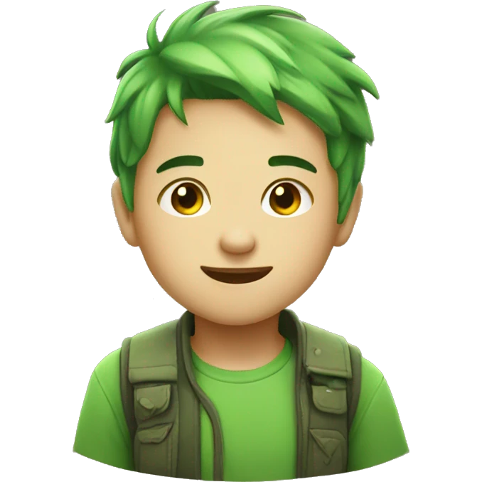 Cute green emoji