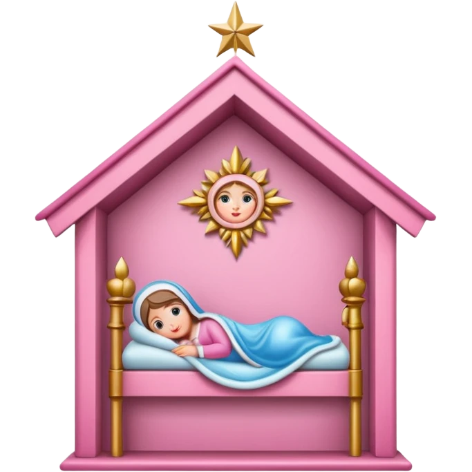 pink christmas crib emoji