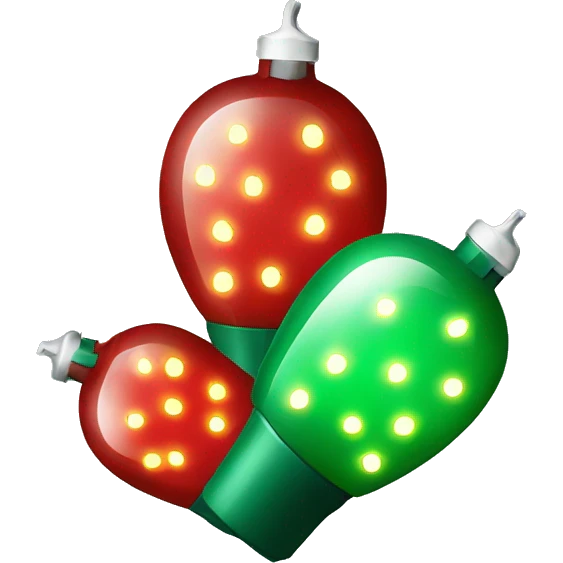 Green & Red Christmas lights emoji