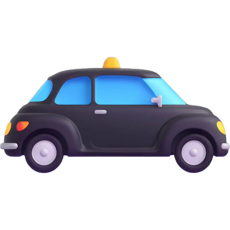 elegant solid car icon with a transparent protective film, refined and smooth design emoji