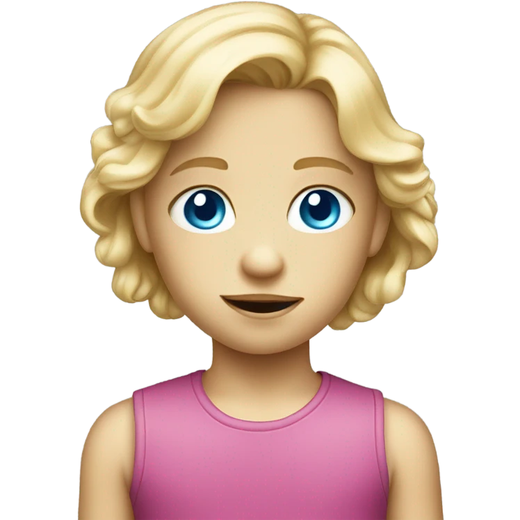 a blond kid with blue eyes emoji
