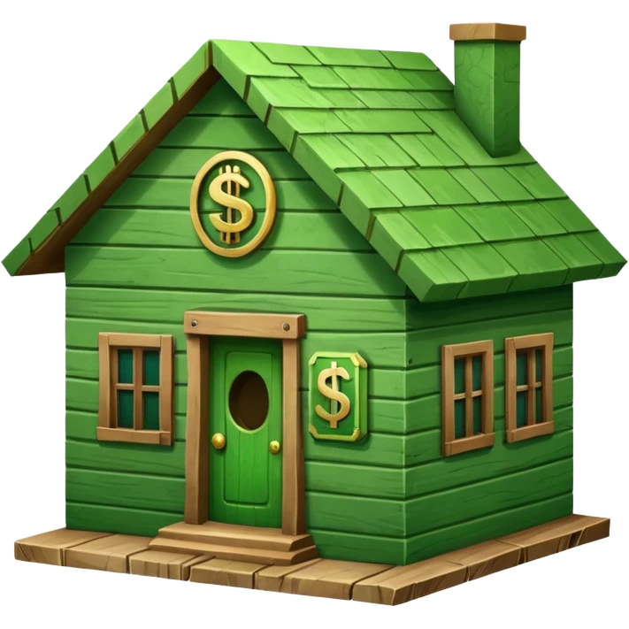 a house with a dollar sign in the middle emoji