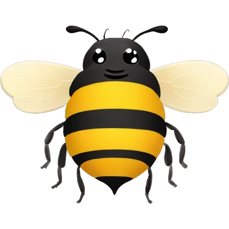 Cute Bee face in flat style. emoticon emoji