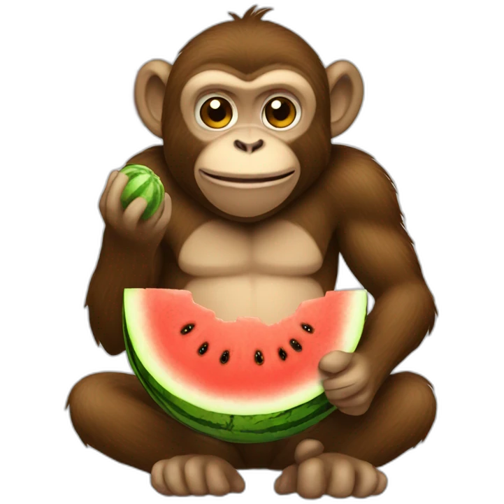 monkey eating watermelon emoji