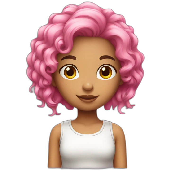 Cute Brazilian girl with pink hair emoji