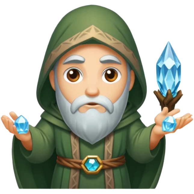 druid character looking through crystal suspiciously emoji