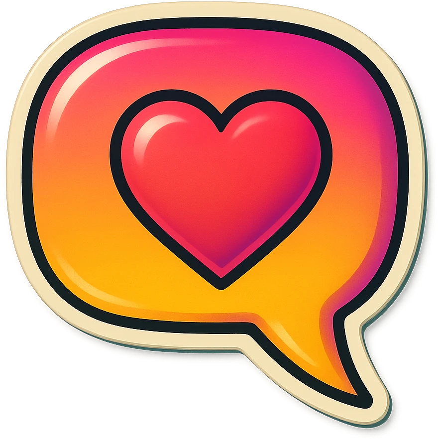 chat bubble with a heart inside emoji