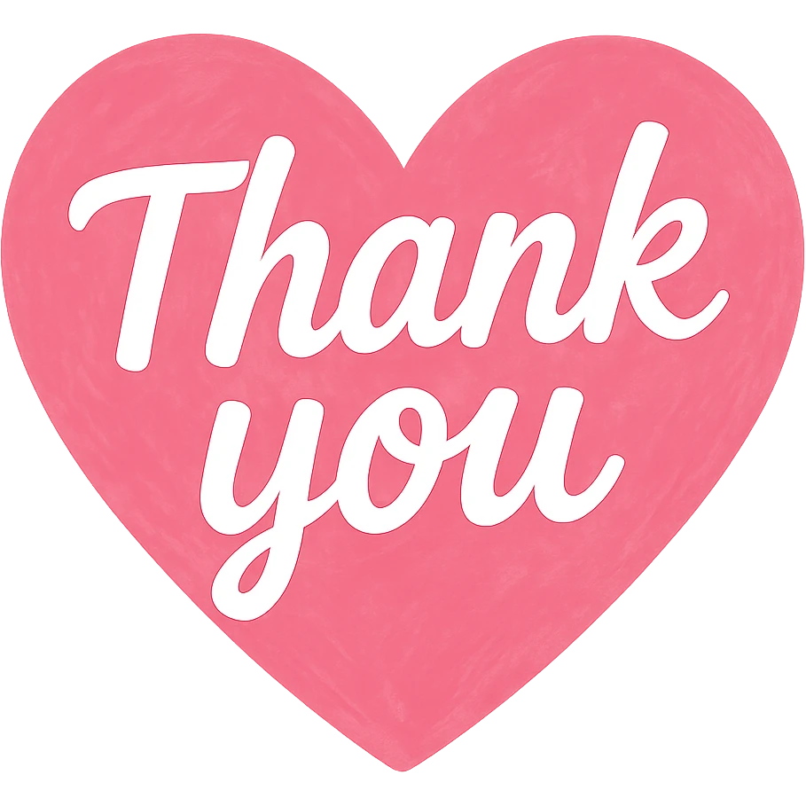 pink Thank you heart, remove background emoji