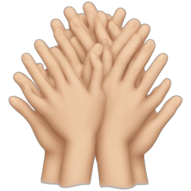 hands piled together emoji