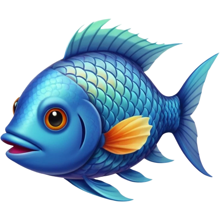 A fish holding a plant with its mouth emoji