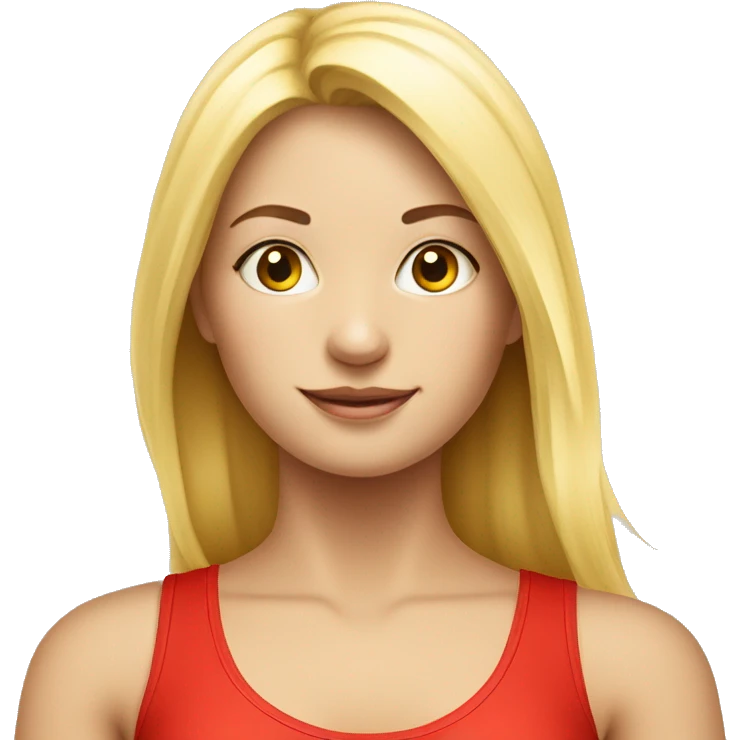  yoga blonde light girl in red yoga emoji