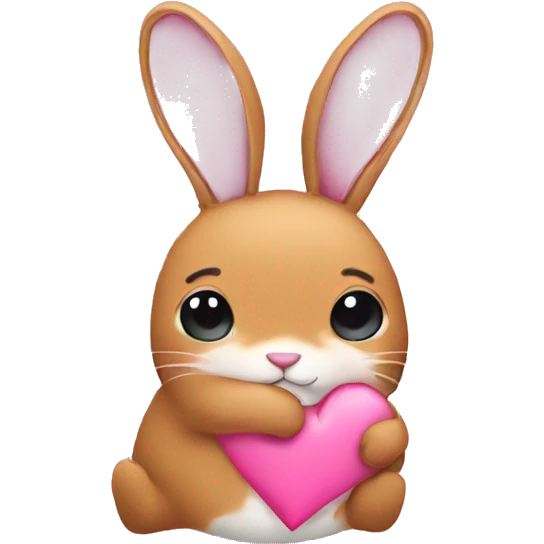 Bun holding pink heart emoji