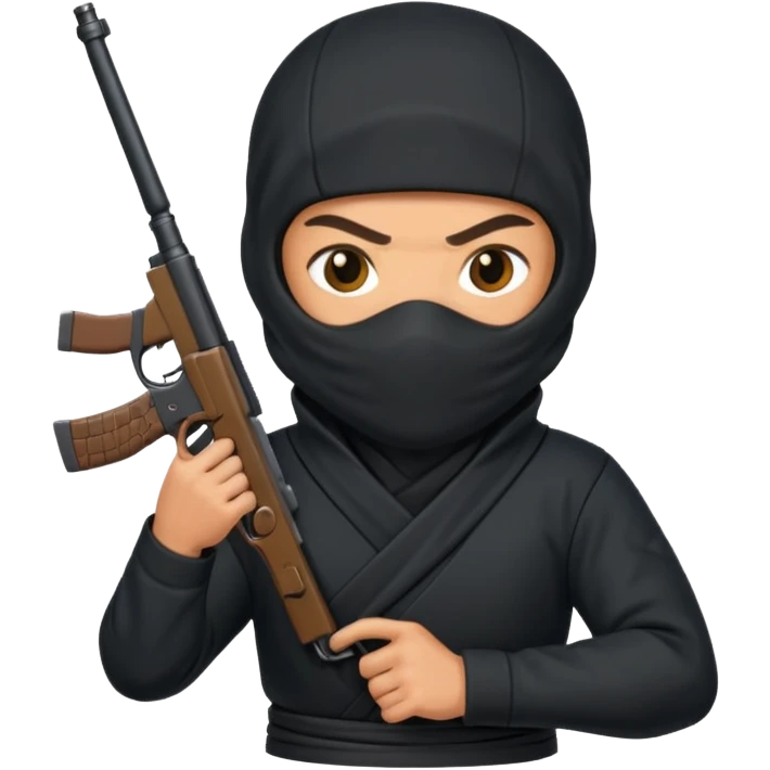 A ninja holding a gun emoji