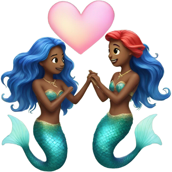 two mermaids in love emoji