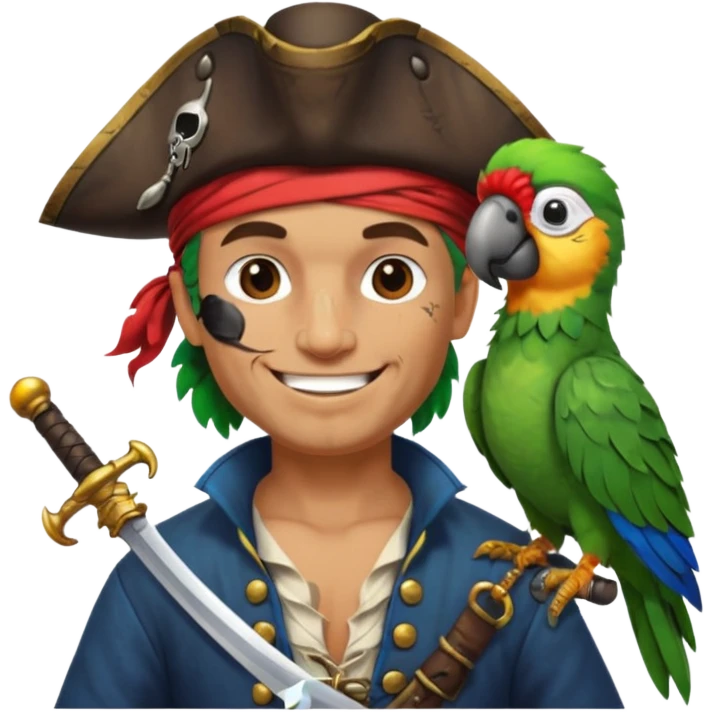 pirate and parrot emoji