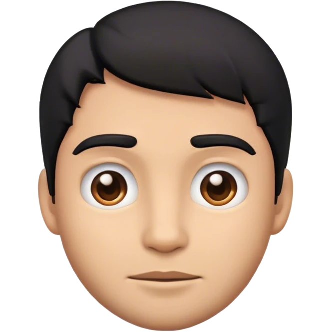 A simple male emoji with black hair, a neutral facial expression, and looking straight ahead. No extra details or accessories emoji
