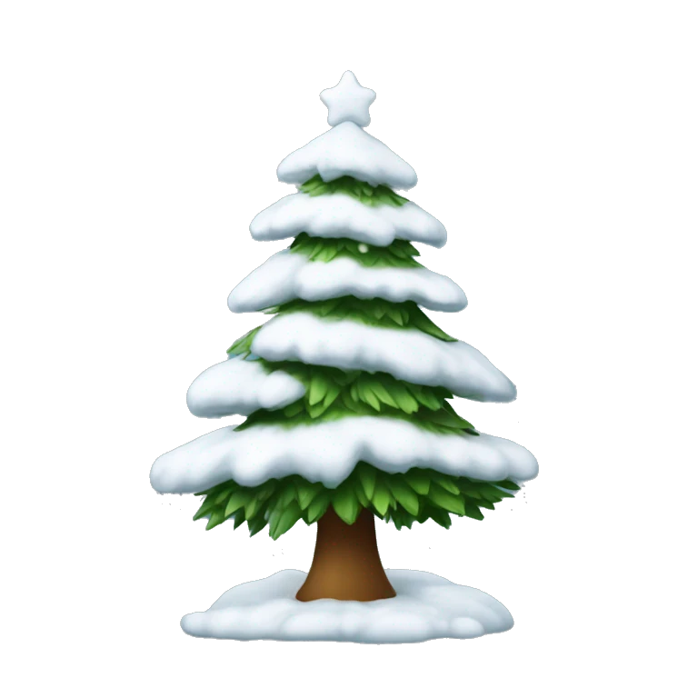 Un sapin de Noël avec de la neige emoji