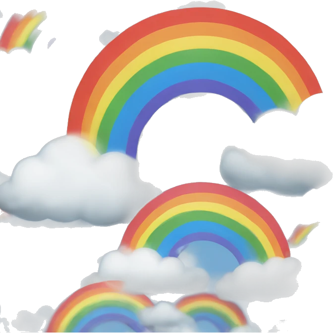 Rainbow over clouds emoji