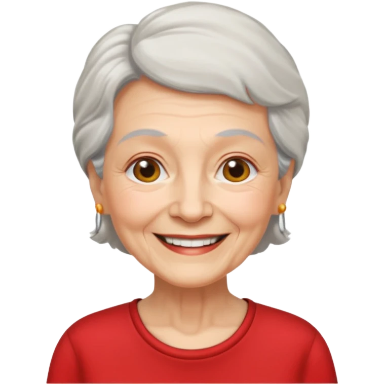 red t-shirt elderly women  emoji