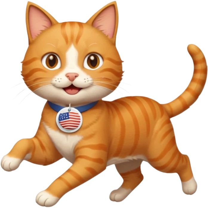 happy cat running for president with an "i voted" sticker emoji
