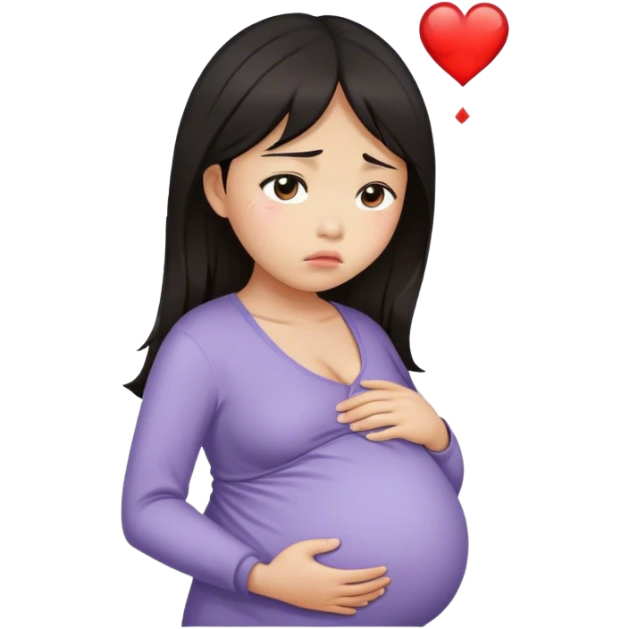 broken heart pregnant asian girl emoji