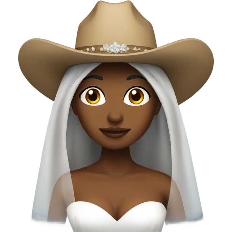 Bride in a cowboy hat emoji