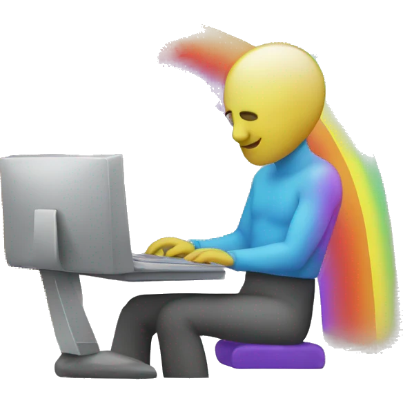 rainbow person on computer emoji