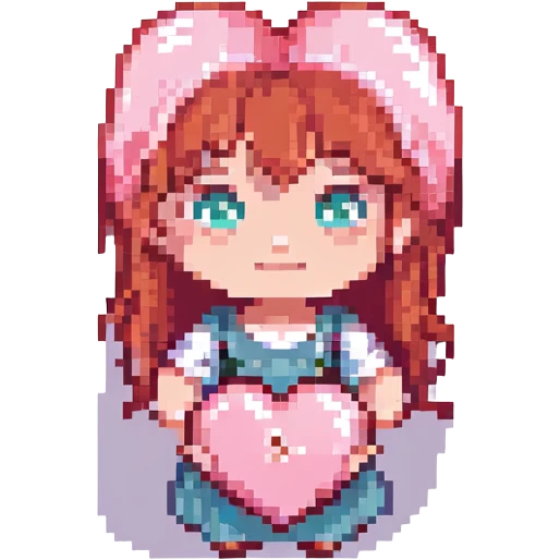 pink heart with a red-haired girl emoji